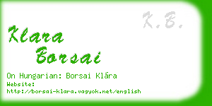 klara borsai business card